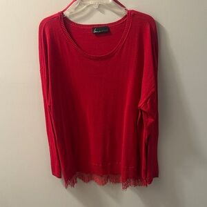 Lane Bryant Red Crew Neck Sweater